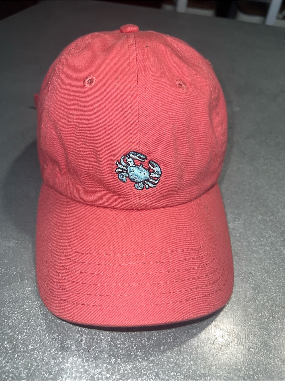 Vineyard Vines Coral Kids Cap with Crab Patch